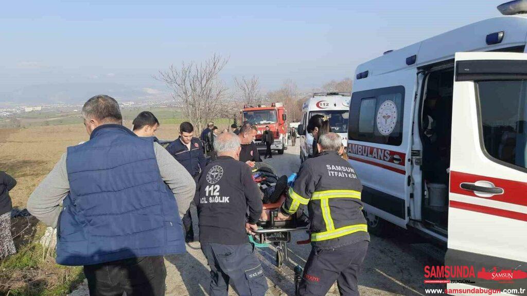 Samsun’da İki Otomobilin Çarpıştığı Kazada 10 Kişi Yaralandı