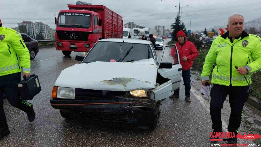 Samsun'da 9 Aracın Karıştığı Zincirleme Trafik Kazası Canik